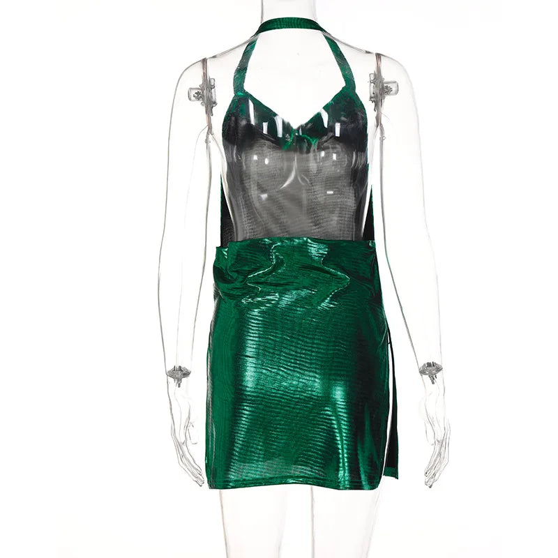 Sequin Halter Party Mini Dress II