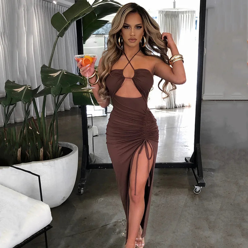 Backless Midi Bodycon Dress