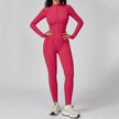 Long Sleeve Zipper Yoga Bodysuit One-Piece Tracksuit