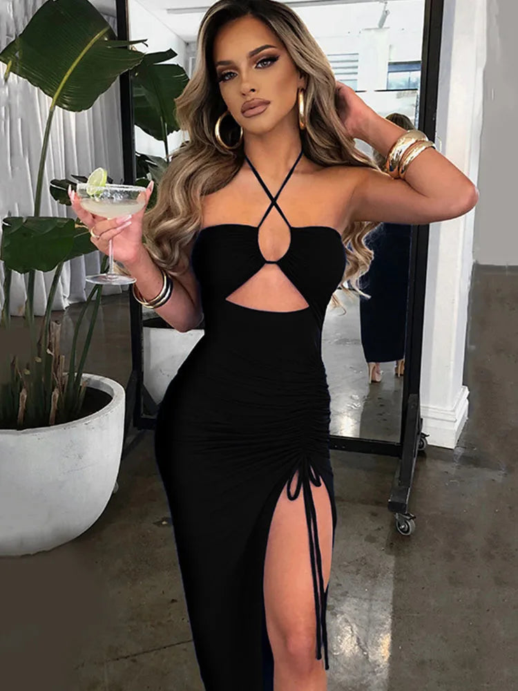 Backless Midi Bodycon Dress