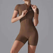 Yoga Set Women's Jumpsuits One-Piece Suit Zipper Short Sleeve Gym Push Up Workout Clothes Fitness Bodysuit Sportswear Tracksuit