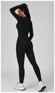 Long Sleeve Zipper Yoga Bodysuit One-Piece Tracksuit