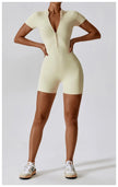 Push-Up Zipper Yoga Bodysuit Dance & Gym Jumpsuit