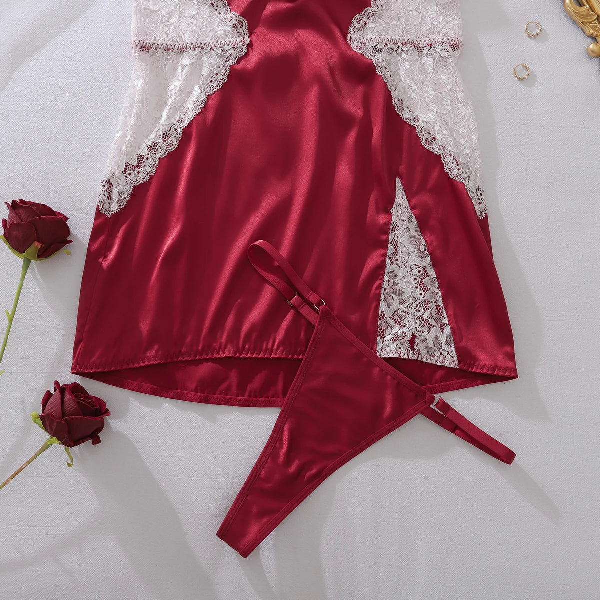 Satin Lace Slip Night Dress