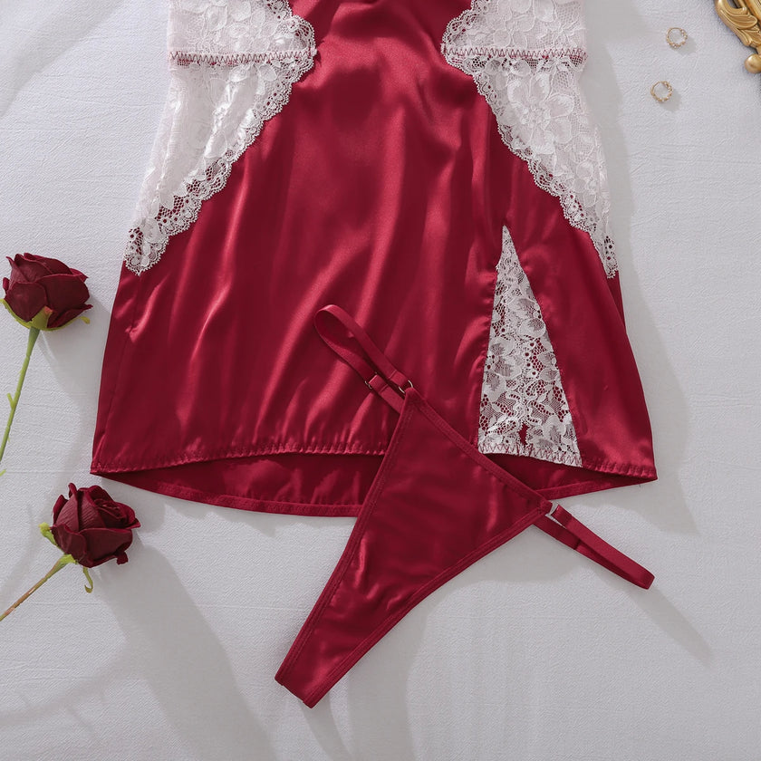 Satin Lace Slip Night Dress