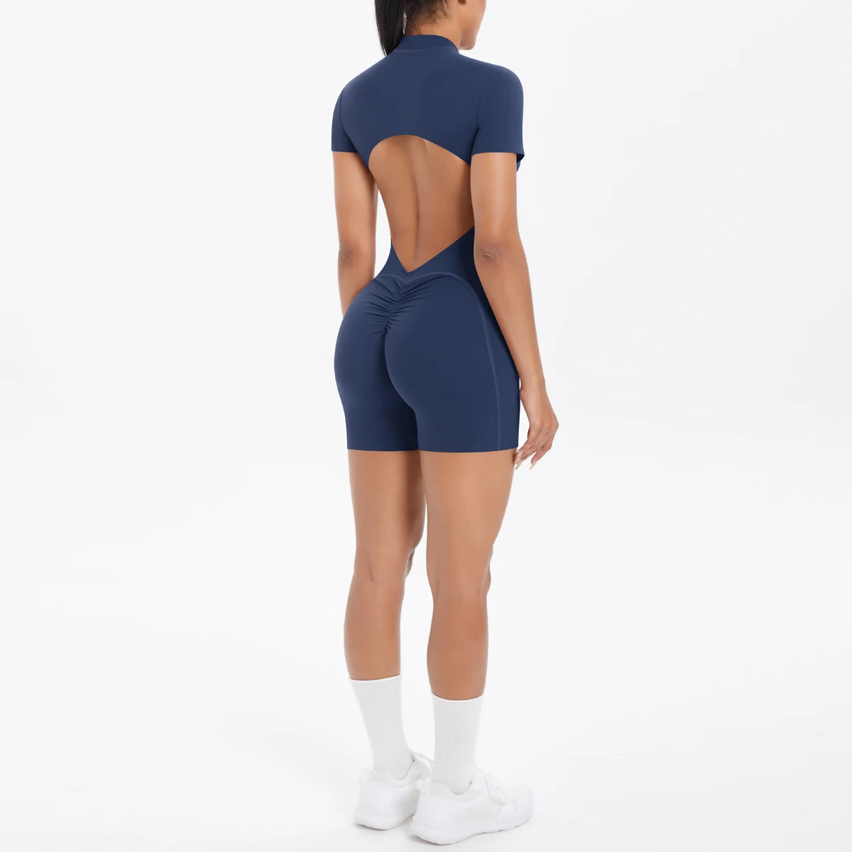 Backless Hollow-Out Push-Up Zipper Yoga Jumpsuit
