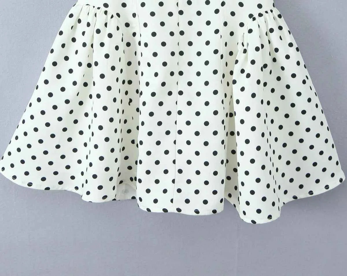 Retro Polka Dot Deep V Halter Mini Dress