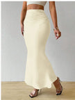 Zebra Print Pleated Midi Skirt