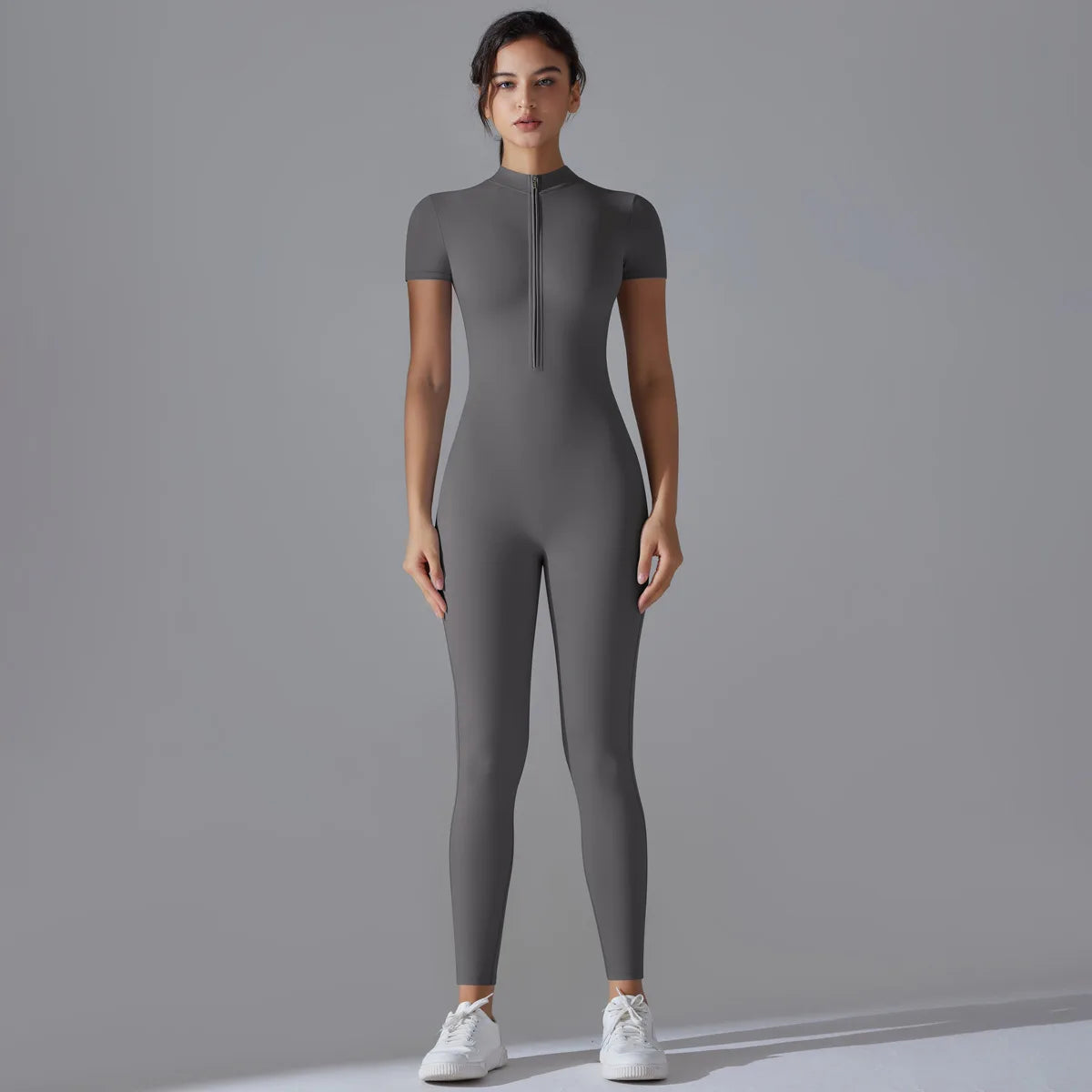 Quick-Dry Naked-Feel Zipper Yoga Jumpsuit