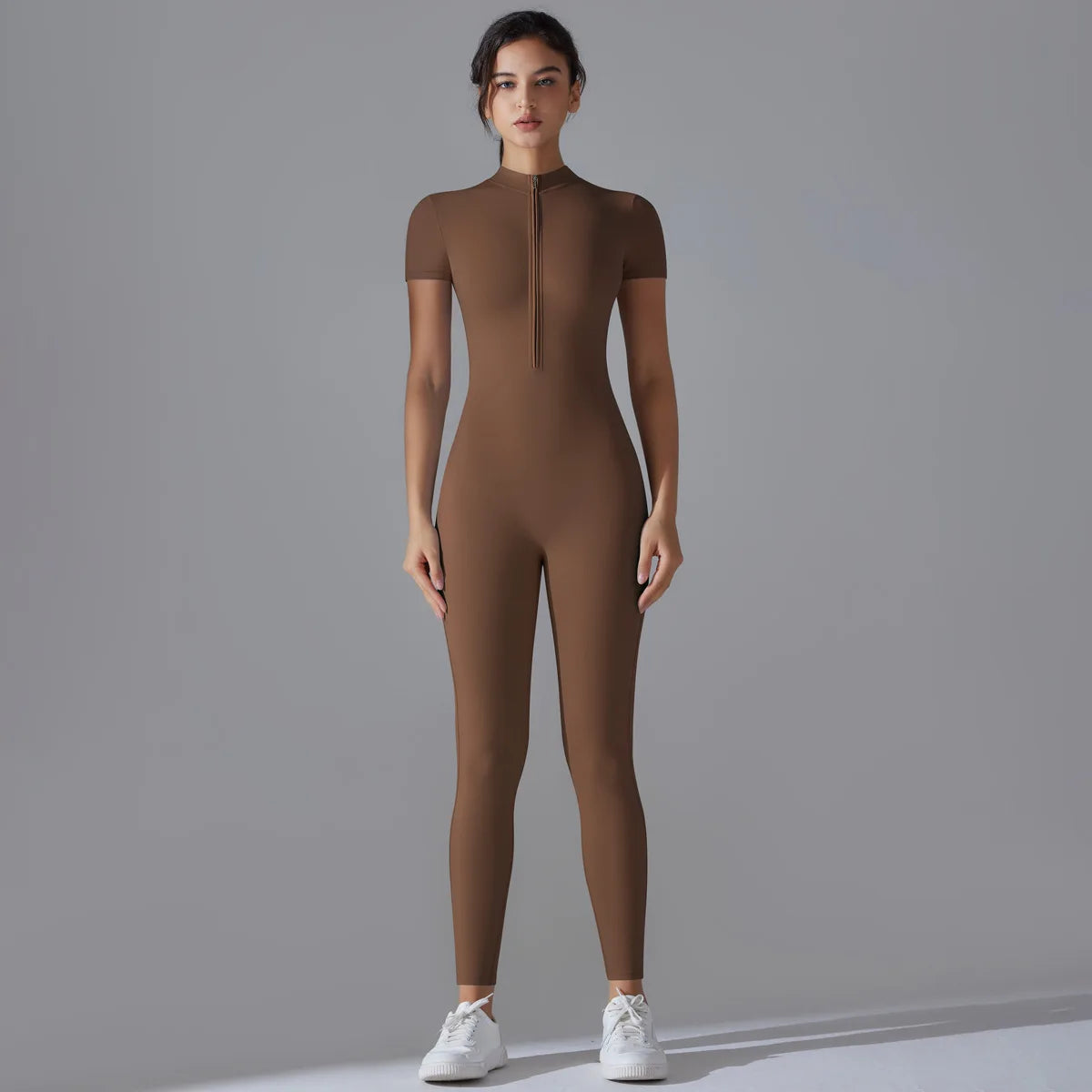 Quick-Dry Naked-Feel Zipper Yoga Jumpsuit