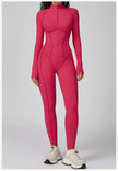 Long Sleeve Zipper Yoga Bodysuit One-Piece Tracksuit