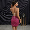 Sequin Spaghetti Strap High Waist Mini Dress