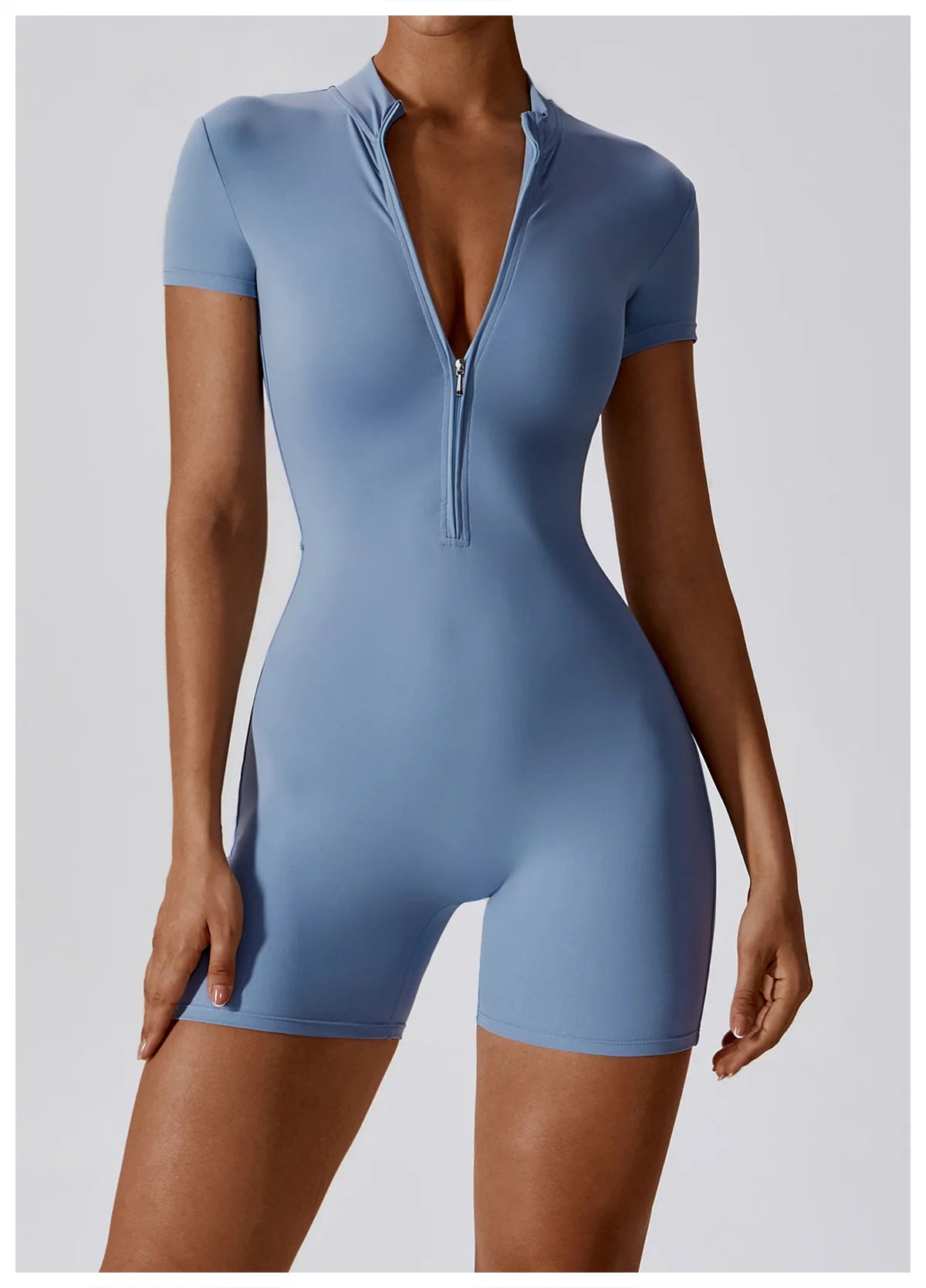 Push-Up Zipper Yoga Bodysuit Dance & Gym Jumpsuit