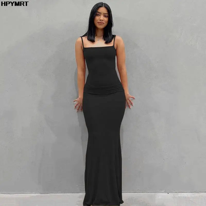 Satin Backless Maxi Dress
