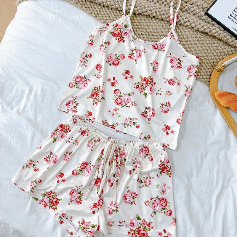 Ice Silk Print Pajama Set