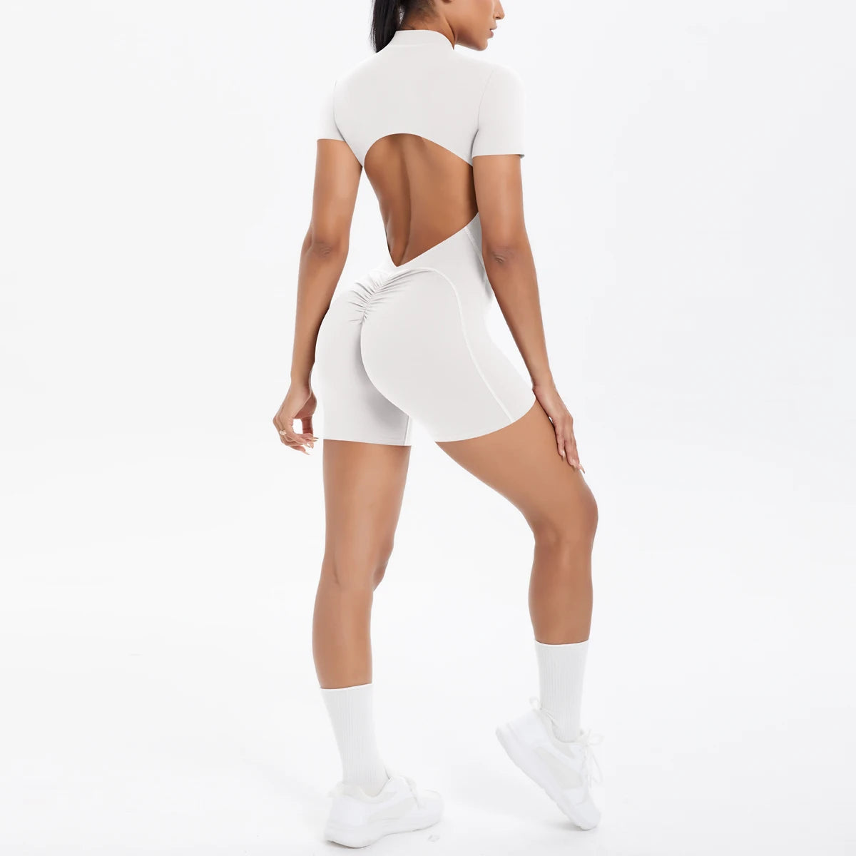 Backless Hollow-Out Push-Up Zipper Yoga Jumpsuit