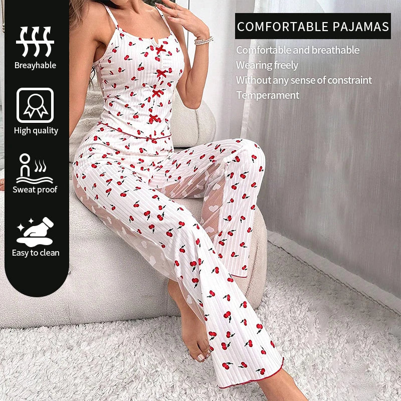 Mesh Lace Strap Pajama Set II