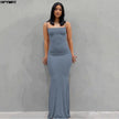 Satin Backless Maxi Dress