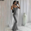 Satin Backless Maxi Dress
