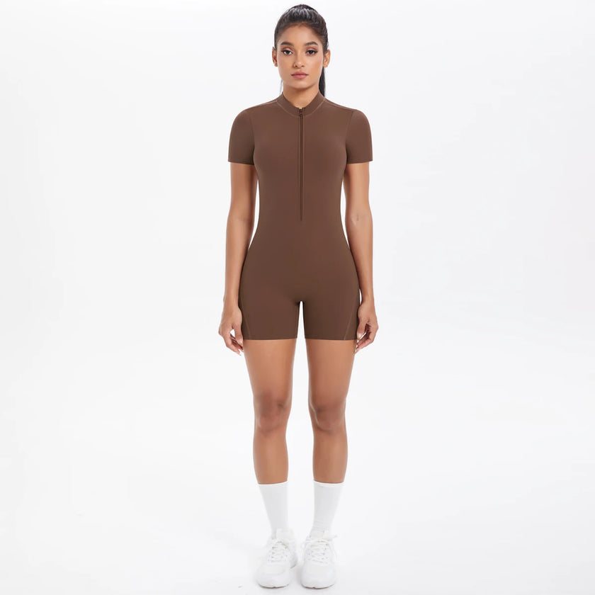 Backless Hollow-Out Push-Up Zipper Yoga Jumpsuit