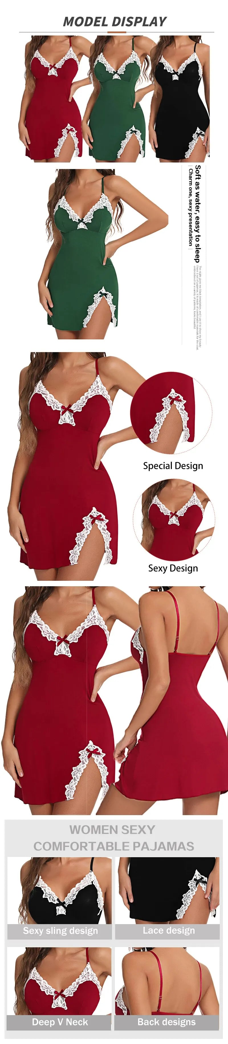 Satin V-Neck Nightgown