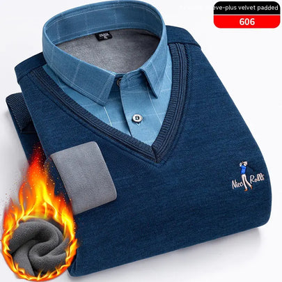 Men's Warm Knitted Two-Piece Set