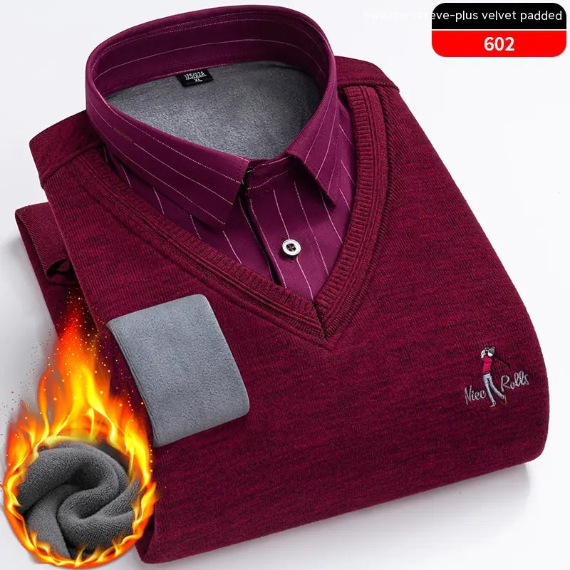 Men's Warm Knitted Two-Piece Set