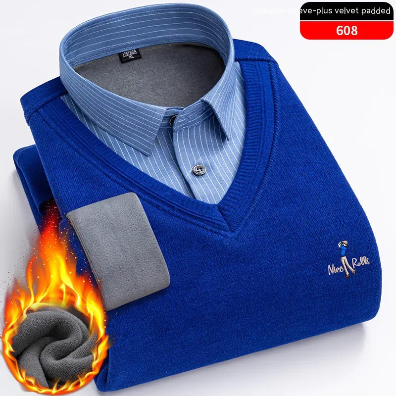 Men's Warm Knitted Two-Piece Set