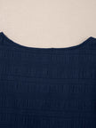 Textured Square Neck Top and Shirred High Waist Shorts Set