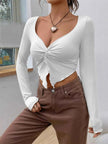 Twisted Front Long Sleeve T-Shirt