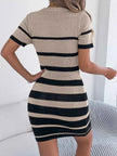 Striped Bodycon Knit Mini Dress