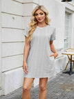 Round Neck Short Sleeve Mini Dress