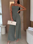 Smocked Tube Wide-Leg Jumpsuit