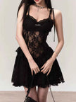 Lace Tie Shoulder Mini Dress