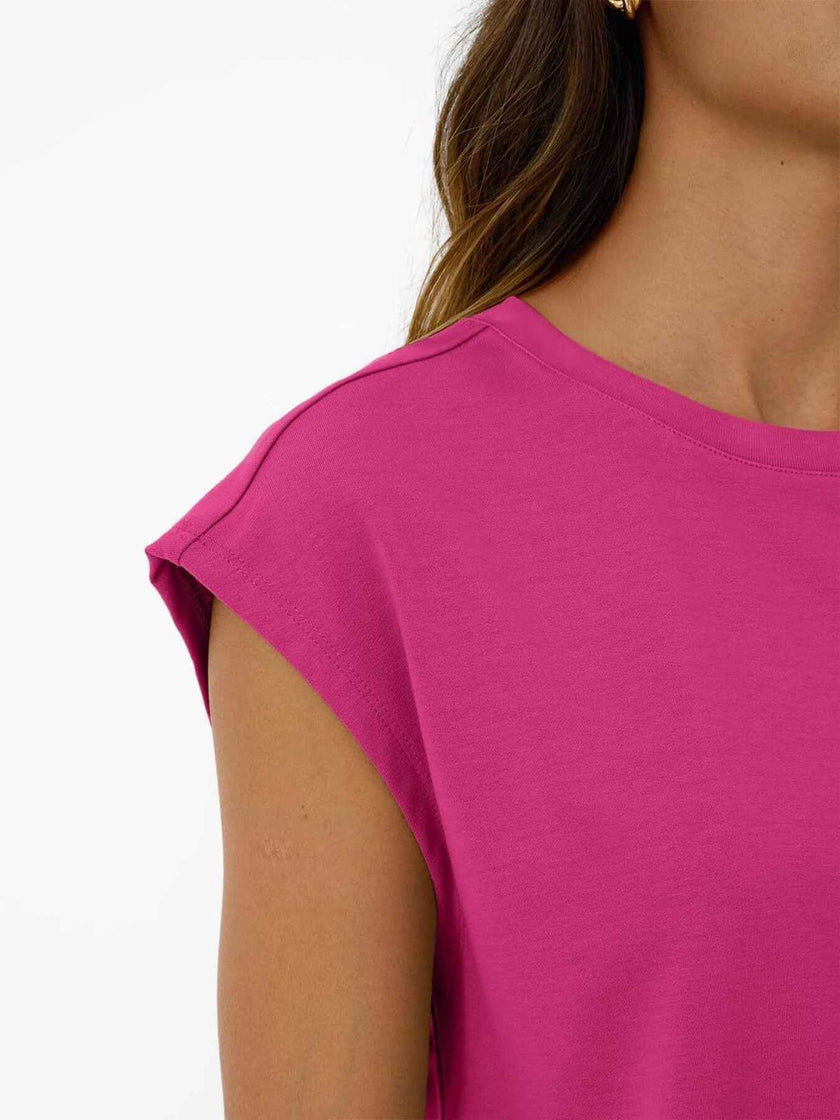 Round Neck Cap Sleeve Top and Shorts Set