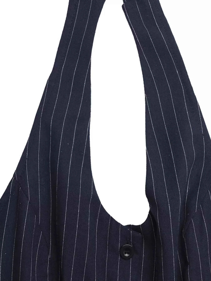 Striped Halter Neck Jumpsuit