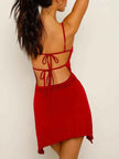 Lace Detail Backless Mini Cami Dress
