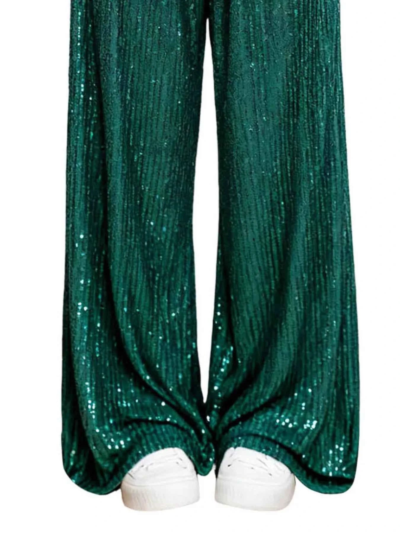 Sequin Wide-Leg Pants