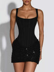 Sequin Wide Strap Mini Dress