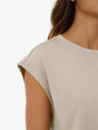Round Neck Cap Sleeve Top and Shorts Set