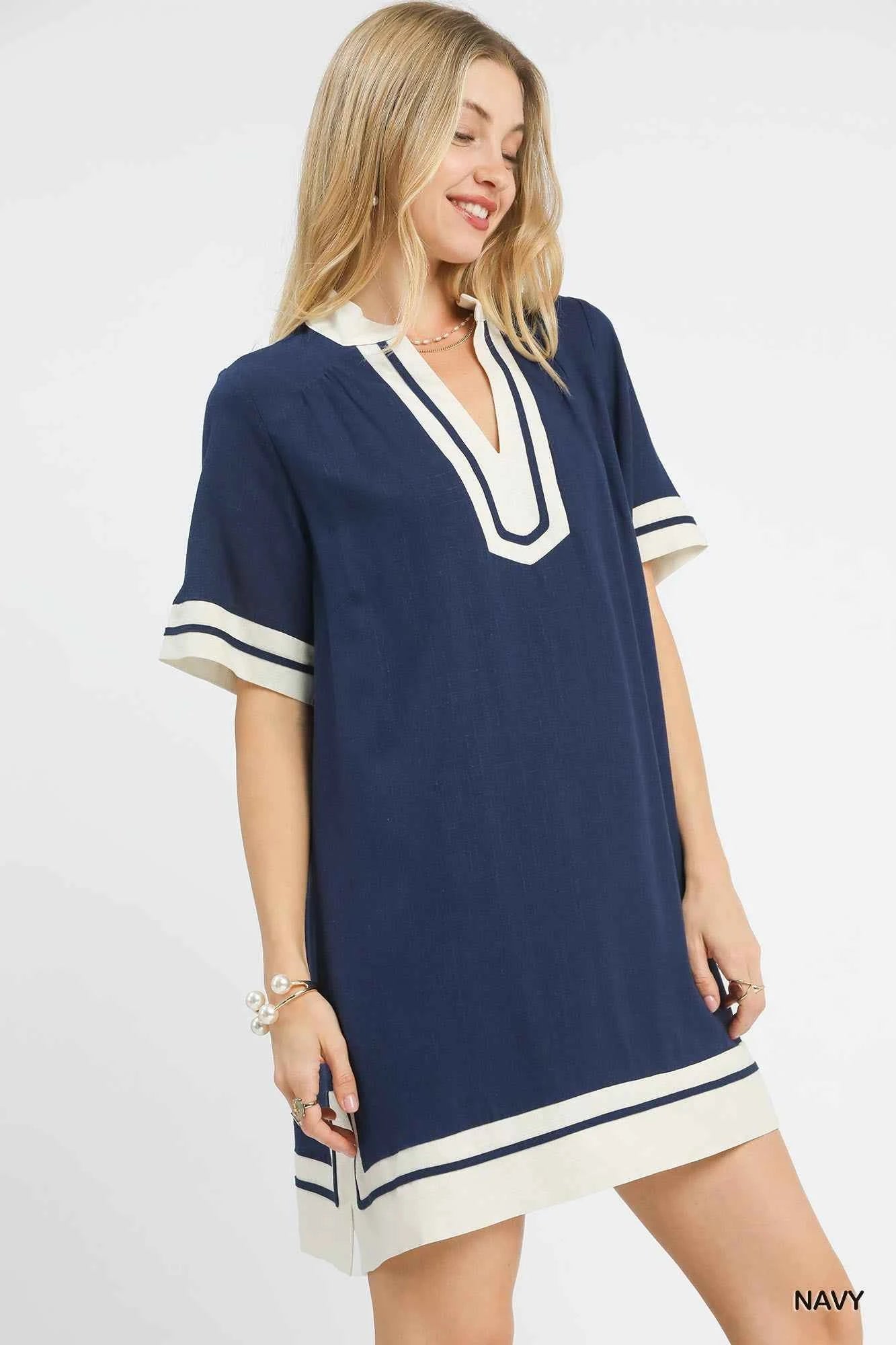 Umgee Linen Rayon Mini Dress
