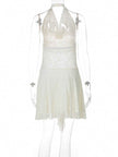 Halter Neck Asymmetrical Hem Mini Dress