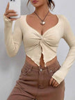 Twisted Front Long Sleeve T-Shirt