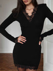 Lace Trim Bodycon Mini Dress
