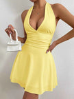 Backless Halter Neck Mini Dress