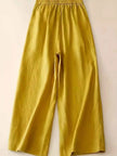 Wide-Leg Button-Decorated Pants