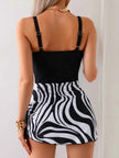 Printed Scoop Neck Wide Strap One-Piece Swimwear