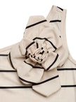 Flower Striped Single Shoulder Dress