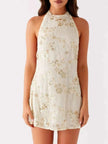 Sequin Beaded Halter Neck Dress