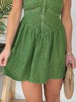 Full Size Lace Up Halter Neck Denim Dress Plus Size